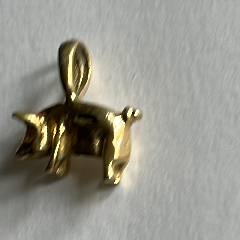 Vintage 14k Gold plated Pig Pendant Charm - Picture 5 of 6